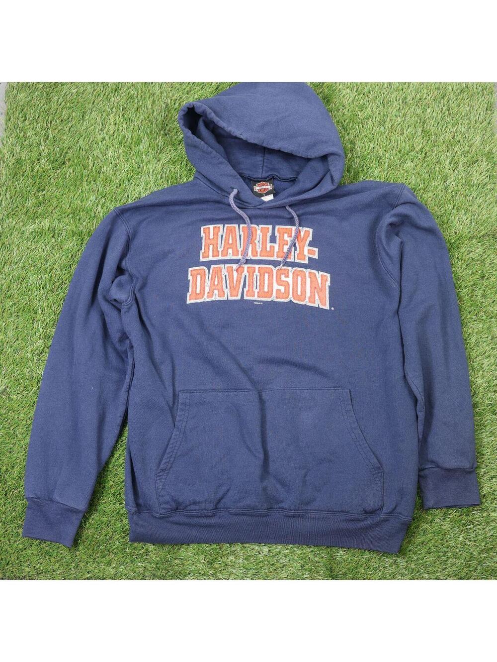 Harley Davidson Men's Navy and Blue Hoody